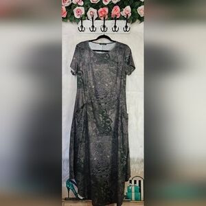 Noracora Stormy Skies High-Low Jersey Dress w/ Pockets